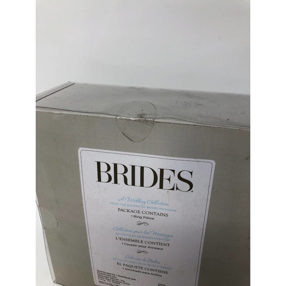 Ring Bearer Pillow Brides Michaels Off White Tie Flower Center Wedding New - Picture 5 of 10